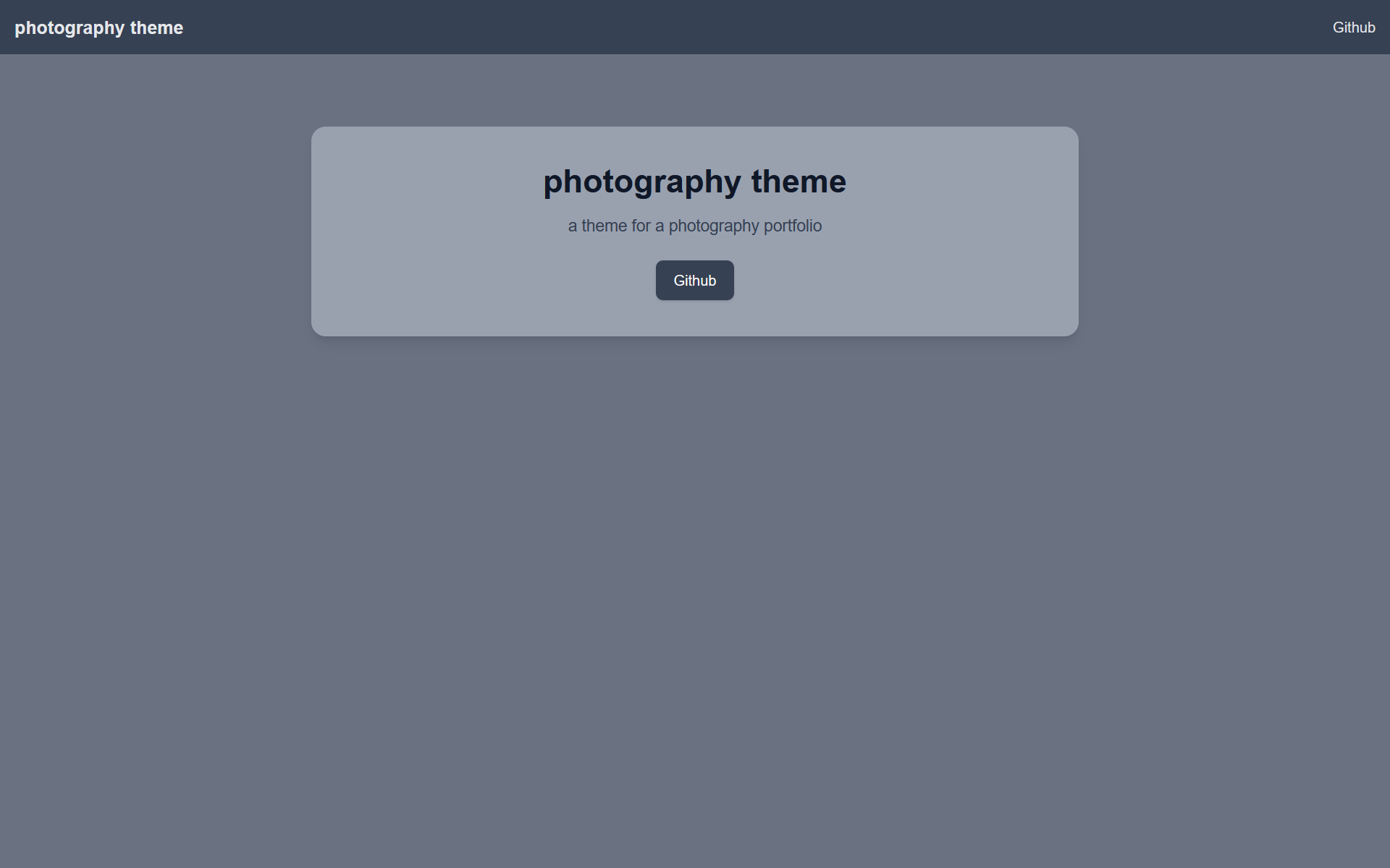 Screenshot of photography theme