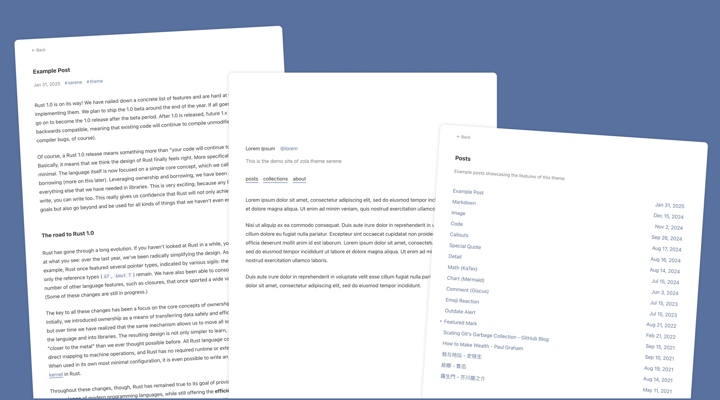 Screenshot of serene